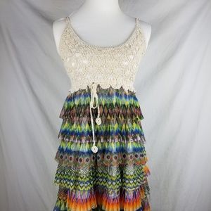 J Gee M Woman Layered Dress Crochet